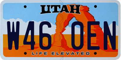 UT license plate W460EN