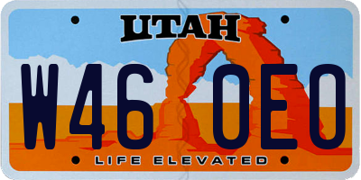 UT license plate W460EO