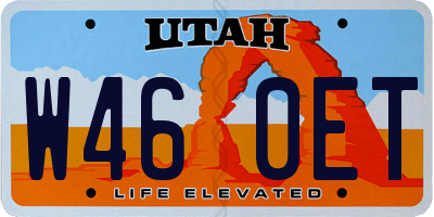 UT license plate W460ET