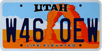 UT license plate W460EW