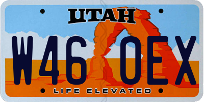 UT license plate W460EX