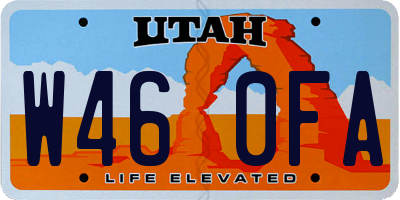 UT license plate W460FA