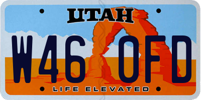 UT license plate W460FD