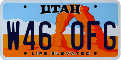 UT license plate W460FG