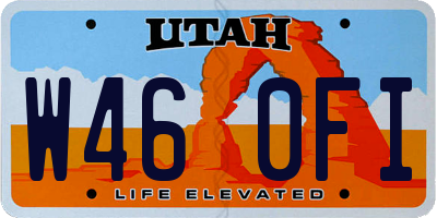 UT license plate W460FI