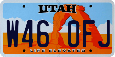 UT license plate W460FJ