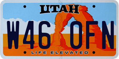 UT license plate W460FN