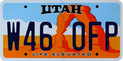 UT license plate W460FP