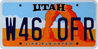 UT license plate W460FR