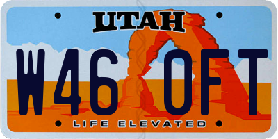 UT license plate W460FT