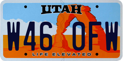 UT license plate W460FW