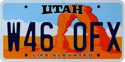 UT license plate W460FX