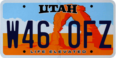 UT license plate W460FZ