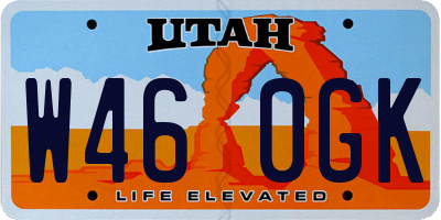 UT license plate W460GK