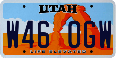 UT license plate W460GW