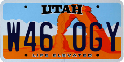 UT license plate W460GY