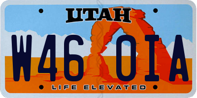 UT license plate W460IA
