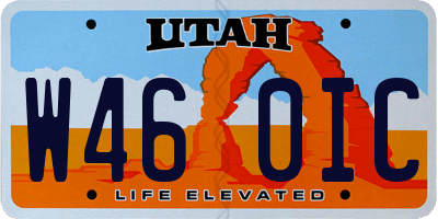 UT license plate W460IC