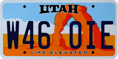 UT license plate W460IE
