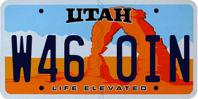 UT license plate W460IN