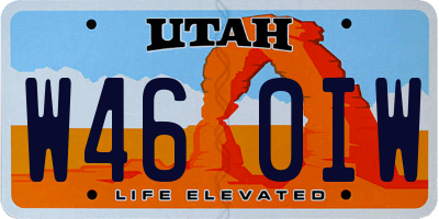 UT license plate W460IW