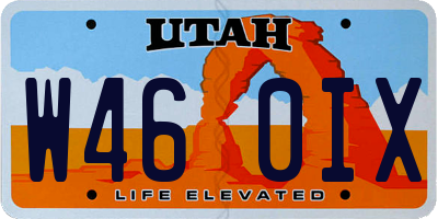 UT license plate W460IX