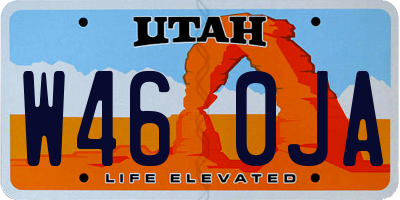 UT license plate W460JA
