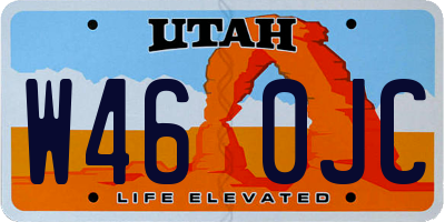 UT license plate W460JC