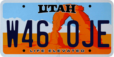 UT license plate W460JE