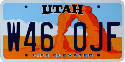 UT license plate W460JF