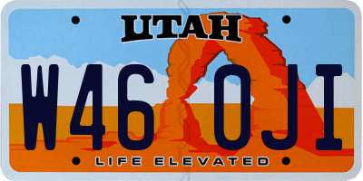 UT license plate W460JI