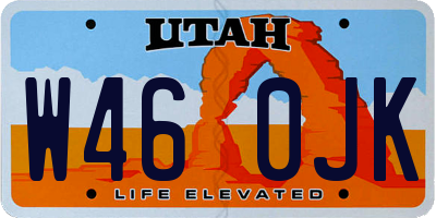 UT license plate W460JK