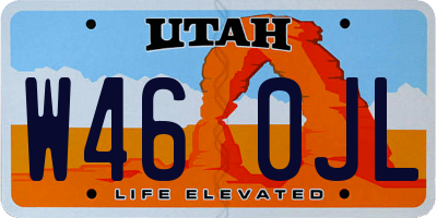 UT license plate W460JL