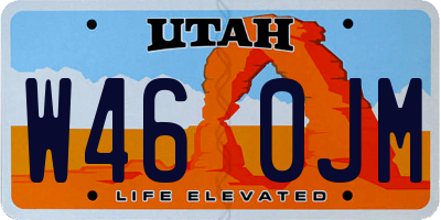 UT license plate W460JM