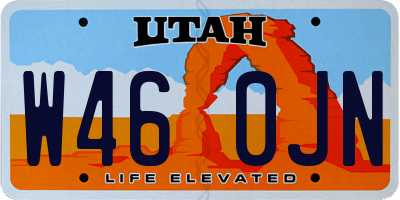 UT license plate W460JN
