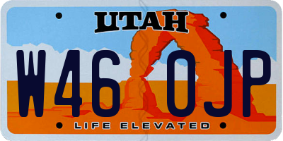 UT license plate W460JP