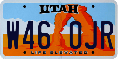 UT license plate W460JR