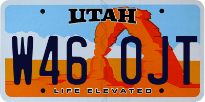UT license plate W460JT