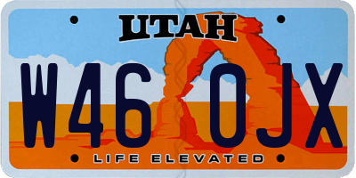 UT license plate W460JX