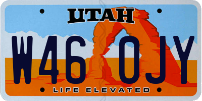 UT license plate W460JY
