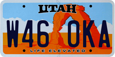 UT license plate W460KA
