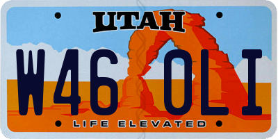UT license plate W460LI