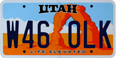 UT license plate W460LK