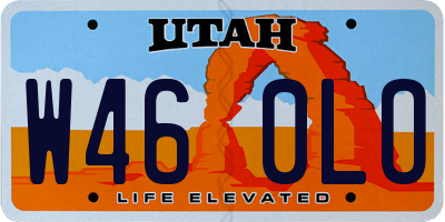 UT license plate W460LO