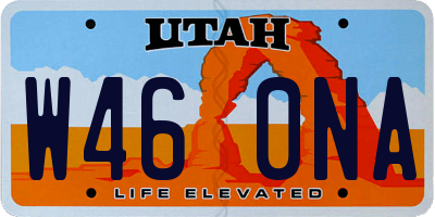 UT license plate W460NA