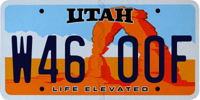 UT license plate W460OF