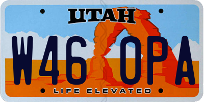 UT license plate W460PA