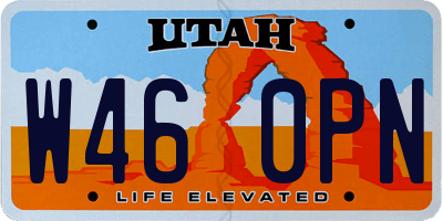 UT license plate W460PN