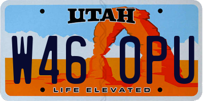 UT license plate W460PU
