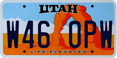 UT license plate W460PW